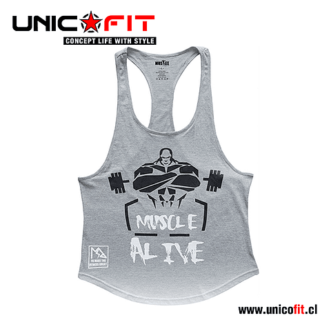 Musculosa Muscle Alive Gris - UnicoFit